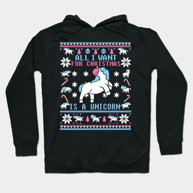 Funny Unicorn Lover Ugly Christmas Sweater Hoodie by KsuAnn